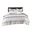 Housse de couette 100% coton - Lit double chic / grand avec rayures imprimées et pampilles