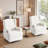 Upholstered Classic Wing Back Manual Handle Swivel Rock Glider Recliner Set of 2-1480243145