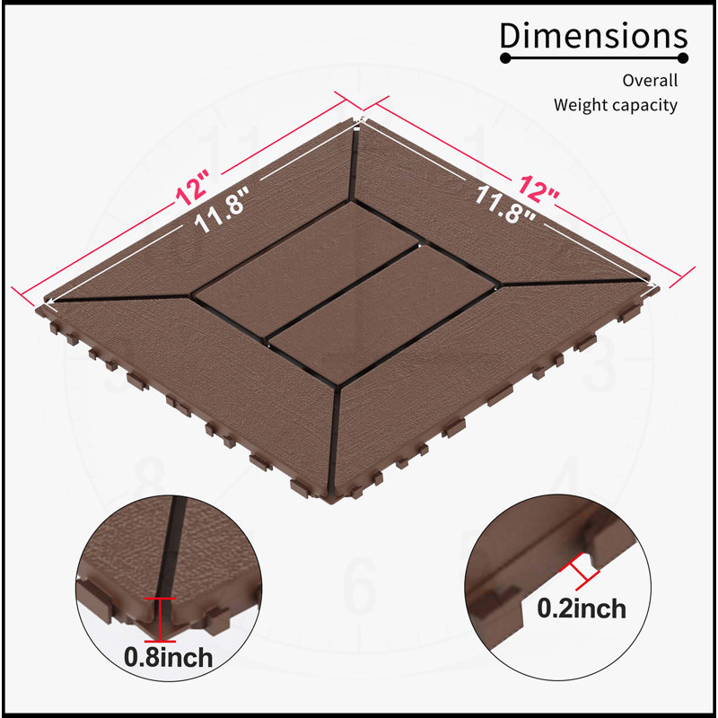 Carreaux de terrasse polyvalents et emboîtables pour une utilisation extérieure et intérieure, améliorant facilement les espaces