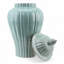 Pale Blue Fluted Jar with Lid-1376282717