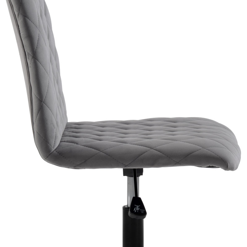 Throckmorton Velvet Office Chair, Grey