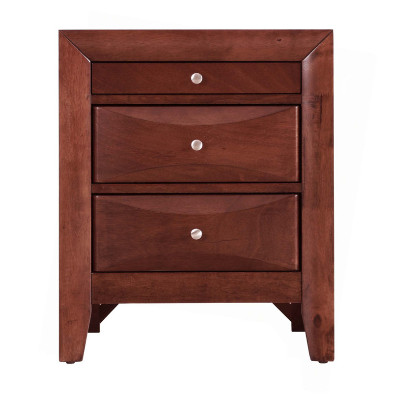 Table de chevet élégante et contemporaine pour chambre à coucher, Cerisier