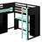 L-Shape Twin Size Gaming Loft Bed With RGB LED Lights And USB Ports, Solid Double Loft Bed With TV Stand & Storage Shelves-796930082