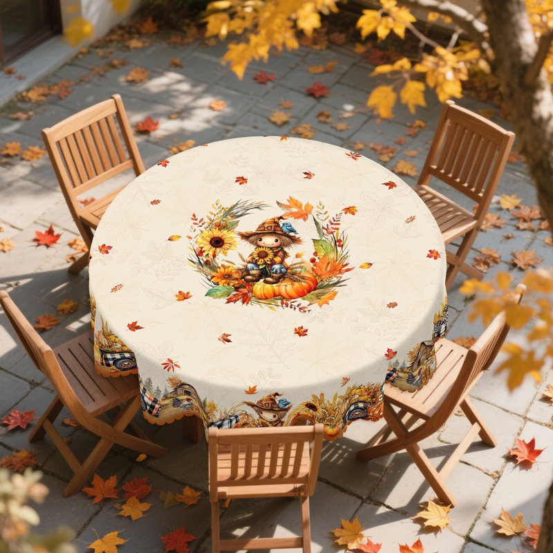 Nappe en polyester 1pc Autumn Decor, Rond 60 po