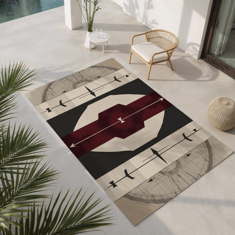 Sovereign Scrolls Indoor And Outdoor Area Rug, Rectangle 8' x 10'