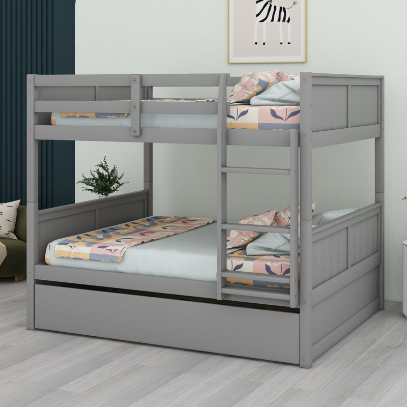 Bunk Bed With Trundle, Gray