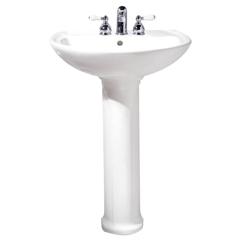 American Standard Cadet 24.5'' Vitreous China U-Shaped Bathroom Sink with Overflow, White, 4" Centers