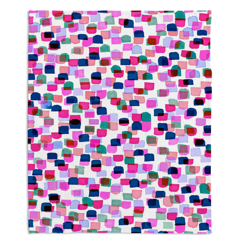 Couverture sherpa douce "rétro mod points ii, l 68 po x L 80 po