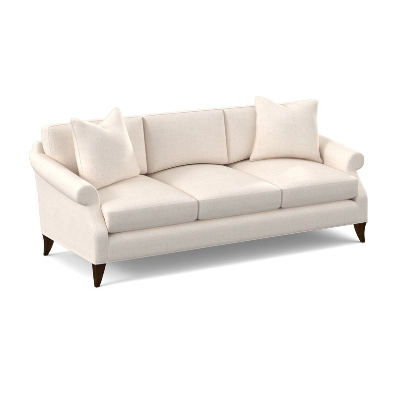 Turner Upholstered 86'' Sofa, American Walnut, Venice Ivory 100% Polyester