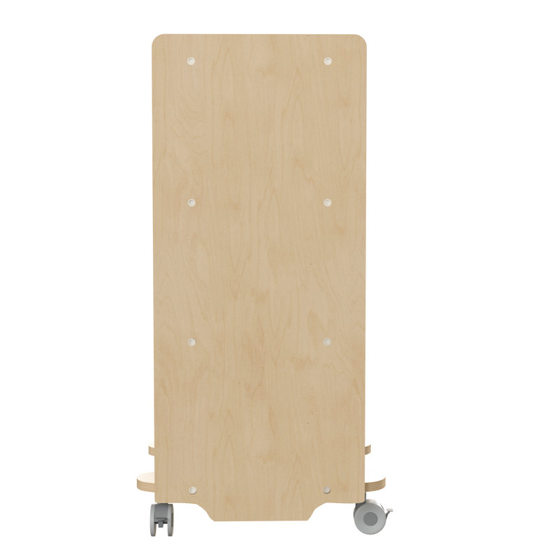 Natural Birch Plywood Mobile Utility Cart with 4 Shelves