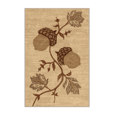 Machine Washable Myrtlewood Halloween Modern & Contemporary Abstract Rug in Brown – Beige Binding