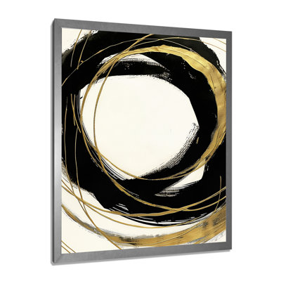 «Gold Glamour Circle III», reproduction sur toile encadrée