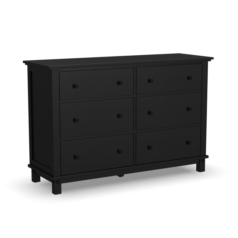 Egberto 54.5'' W 6 - Drawer Dresser, Black