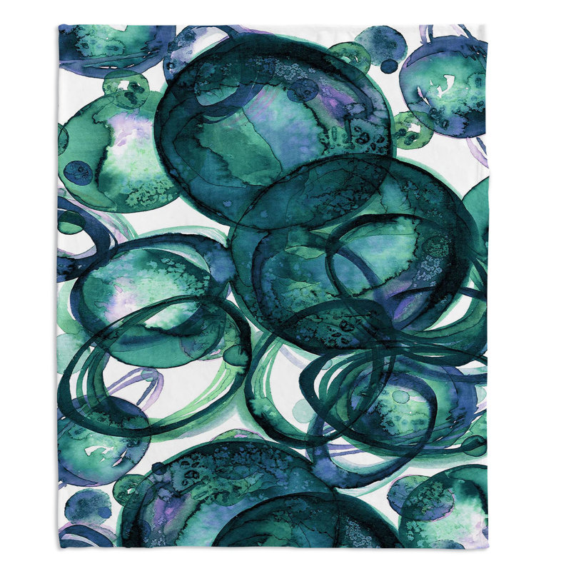 Couverture en sherpa doux lavande en collision de mondes vert, l 68 po x L 80 po