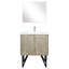 Meuble-lavabo rustique 30 po X P 20 po, comptoir à quartz blanc Scratch, robinet en nickel brossé et miroir mural suspendu de 28 po avec surface de preuve durable,