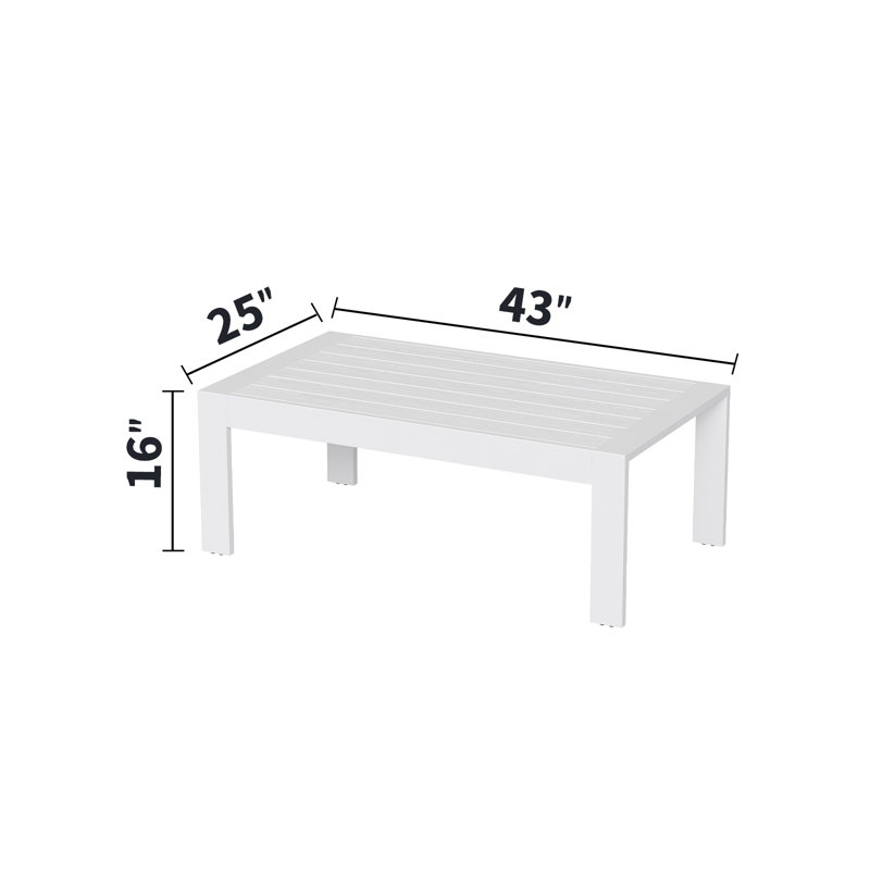 Outdoor Coffee Table, White