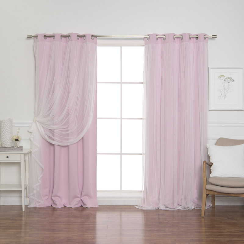Yacine Blackout Single Curtain Panel, Pink