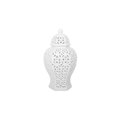 Ceramic Ginger/temple Jar Gloss White