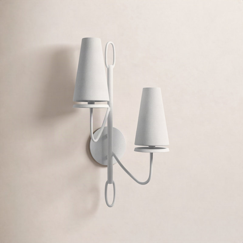 Walling Plug-in Armed Sconce, Gesso White