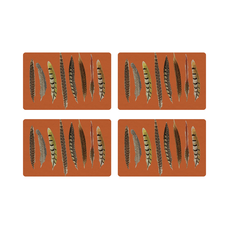 Napperon Pheasant Feathers, Orange