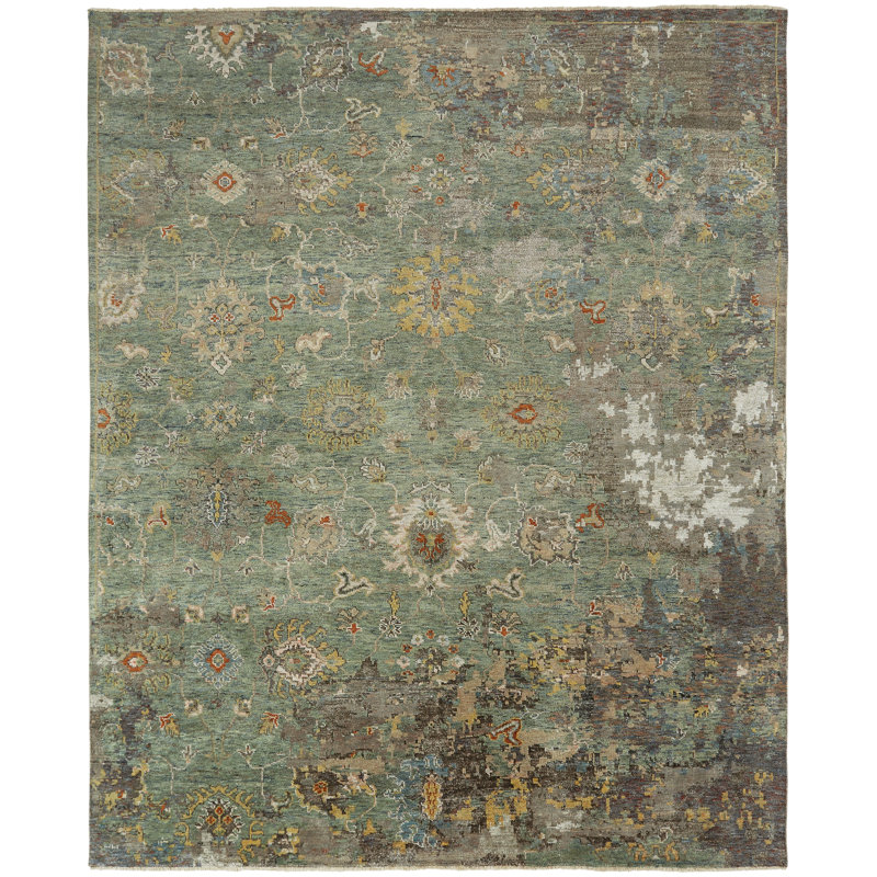 Tapis noué à la main Tarnish, Rectangulaire 2 pi x 3 pi