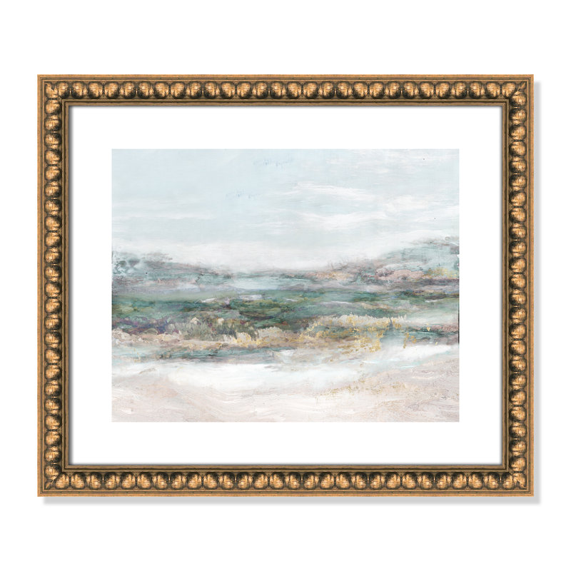 Lori Dazzling by Matina Theodosiou - Painting Print on Canvas, White, Gold Bead Framed Paper, 16" H x 19" W x 1.125" D