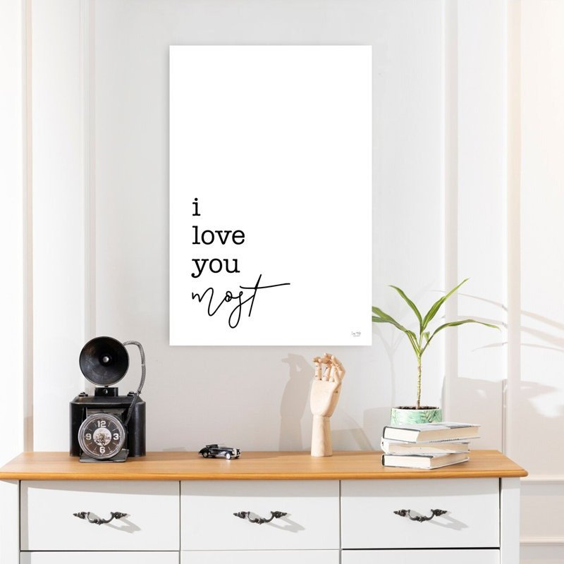 «I Love You», art contemporain abstrait 2 de 2, H 24 po x l 16 po