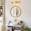 Luminaire de salle de bain à 3 lumières à intensité variable avec abat-jour cylindrique en cristal Arkin, câblé pour miroir de salle de bain Arkin -1400775791