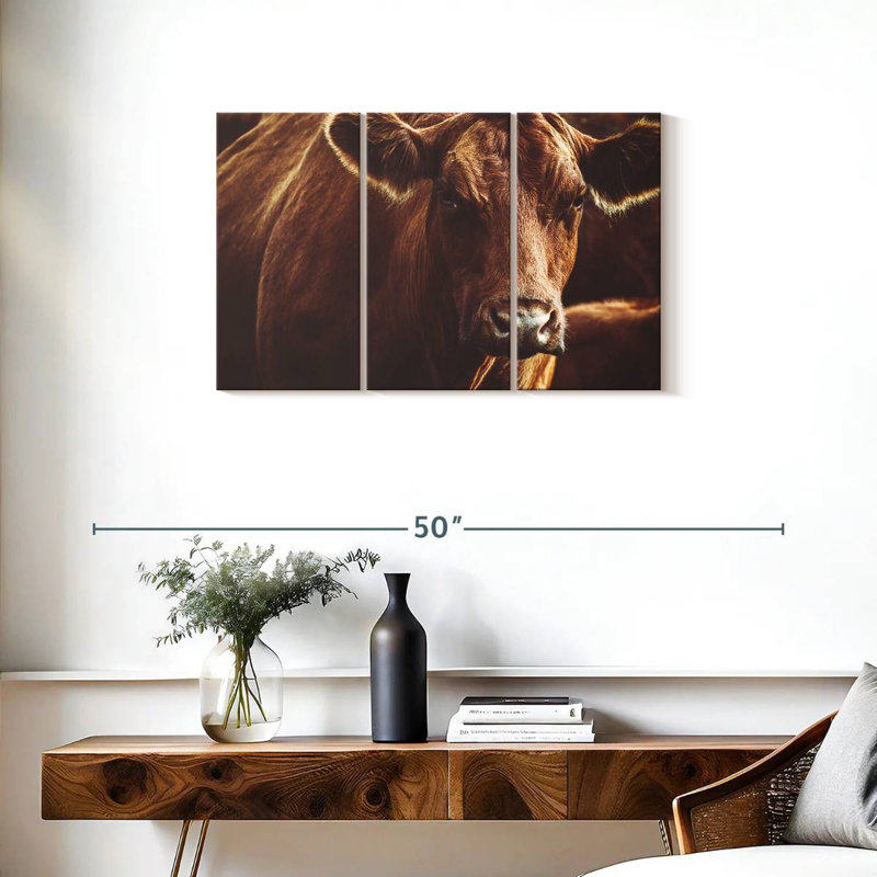 Vache brune Brampt Expressive, H 20 po x l 33 po