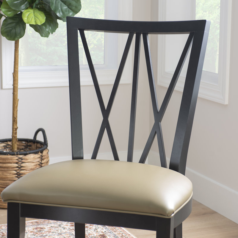 Cross Back Side Chair, Black