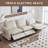White Genuine Leather Electric Power Reclining Sofa Adjustable Sectional Couch with square handrail