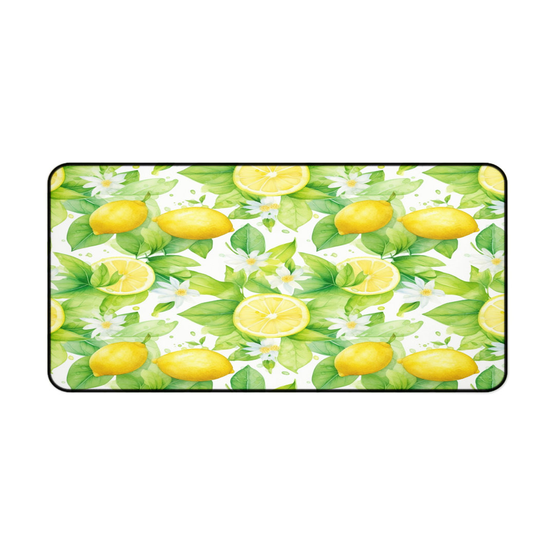 Watercolor Lemon Botanical Desk Mat