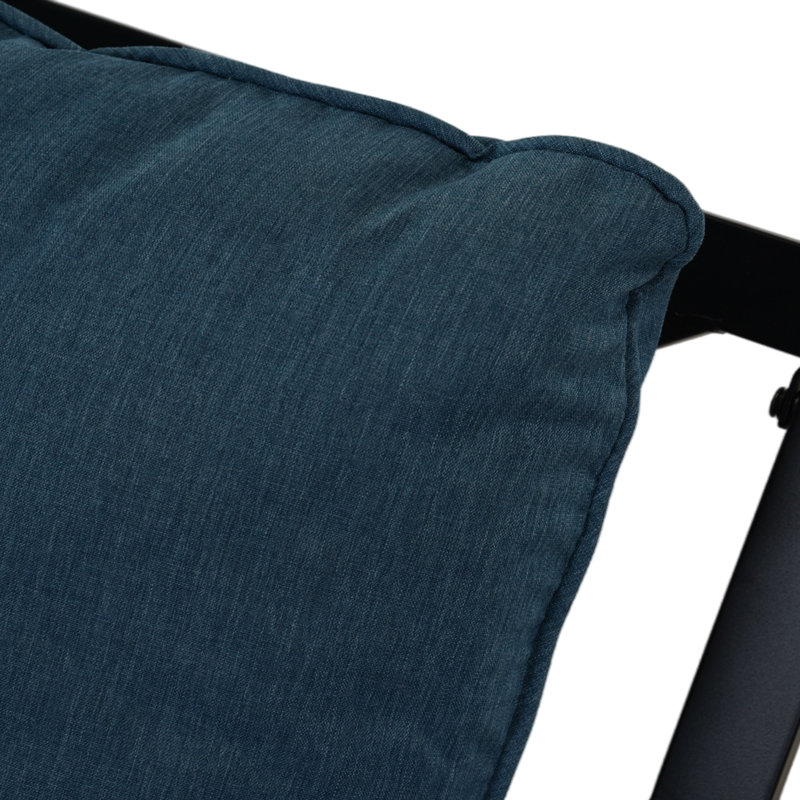 Chaises berçantes de patio avec coussins en oléfine pour cour arrière - ensemble de 2, Bleu