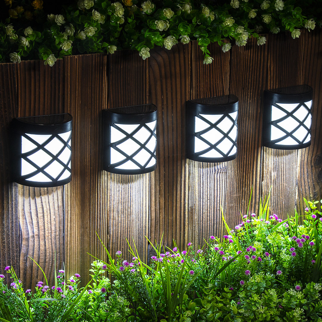 Matte Black 11cm H Solar Powered Outdoor Wall Lantern with Dusk to Dawn