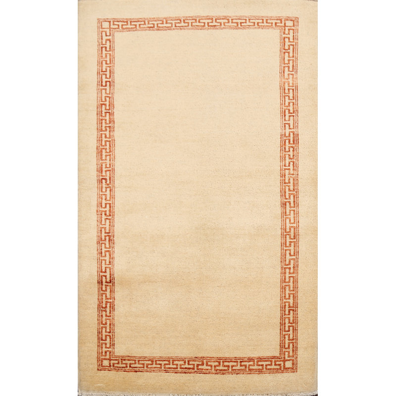 One-of-a-Kind 3'1" X 5'1" New Age Wool Area Rug in Beige