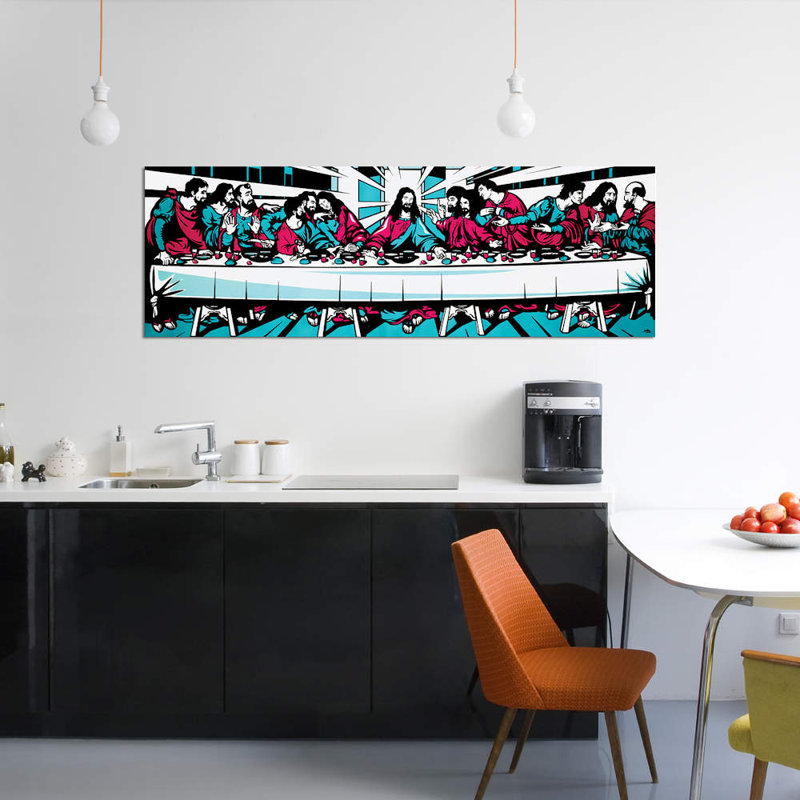 «The Last Supper Blue», impression sur toile, H 12 po x l 36 po x P 1,5 po, Toile tendue