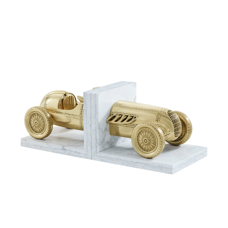 Bookshelf Racer, White/Polished Brass