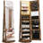 LED Light Jewellery Cabinet with Full Length Mirror 360° Swivel, Lockable Free Standing Mirror with Jewellery Storage, Inside Makeup Mirror, Rustic Brown