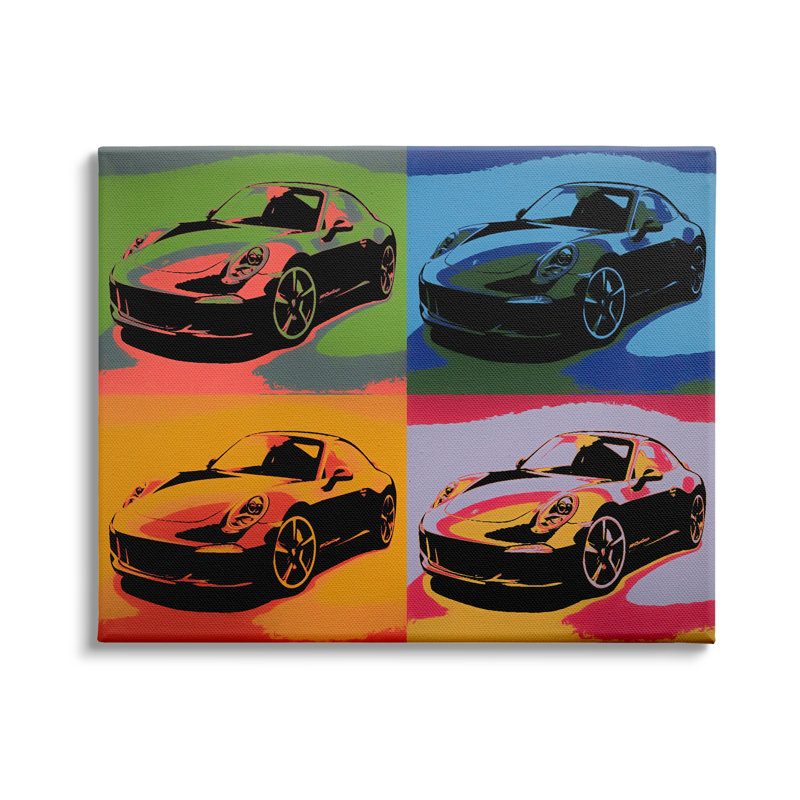 "Voiture de sport", "Pop Art Modern", interprétation par Daniel Sproul - impression, Toile tendue, H 16 po x l 20 po