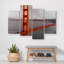 «Red Golden Gate Bridge In San Francisco Nature Wilderness Art moderne, très grand décor pour chambre à coucher sur toile, ensemble de 4 pièces