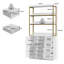 182cm Tall White 10- Drawer Acrylic Nail Cabinet with LED, Salon Manicure Storage