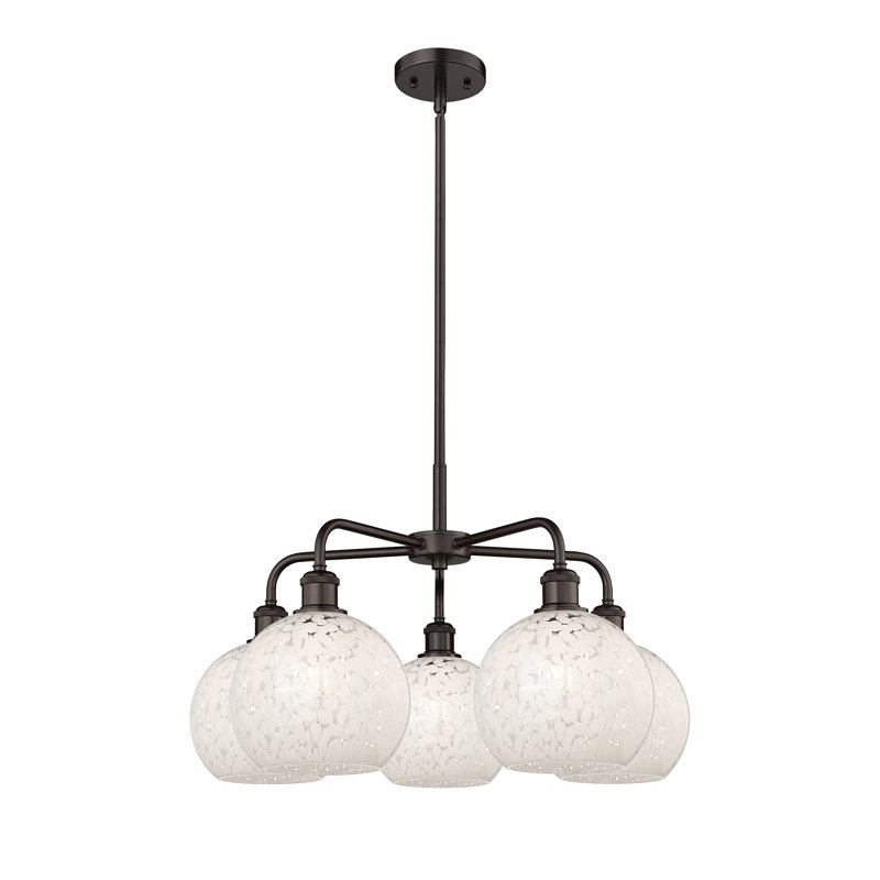 Bellagrace 5 - Light Dimmable Globe Chandelier, 15.5" H x 26" W x 26" D, Oil Rubbed Bronze
