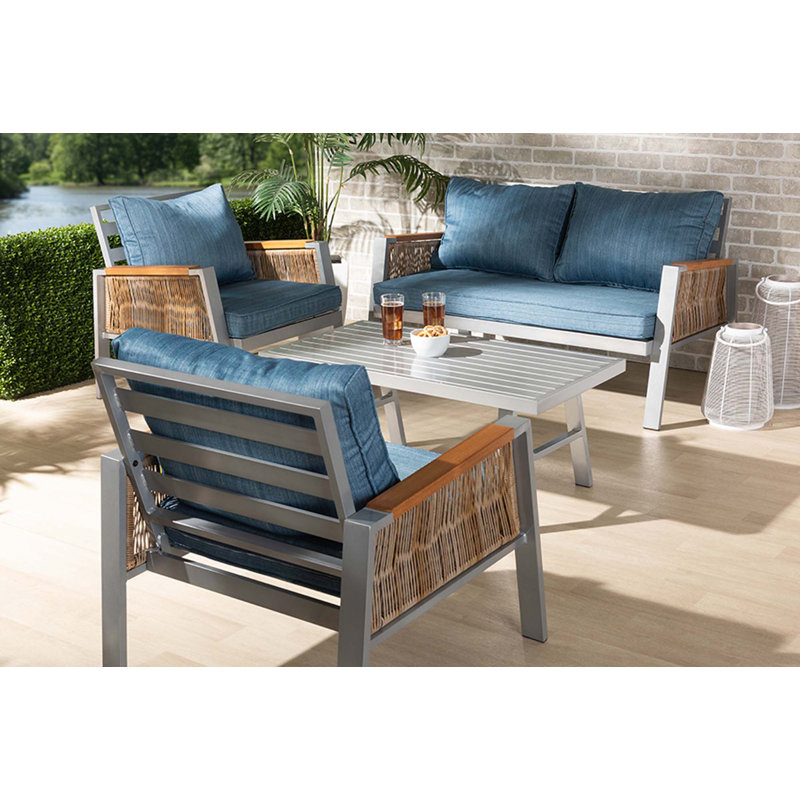 4 - Person Patio Conversation Set with Cushions