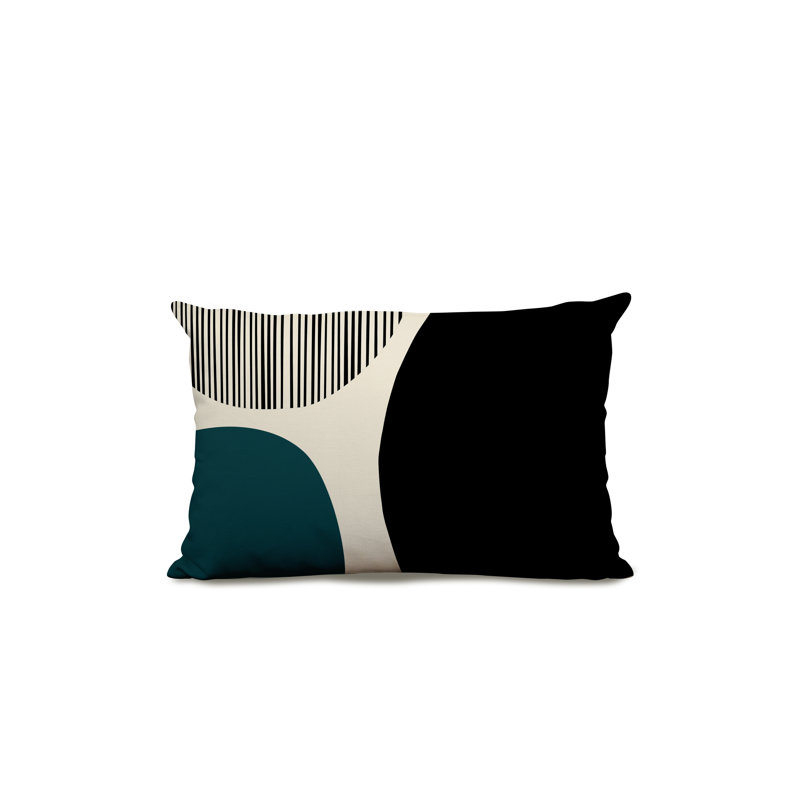 Housse et insert de coussin rectangulaire intérieur / extérieur en polyester / mélange de polyester Chamu, Émeraude