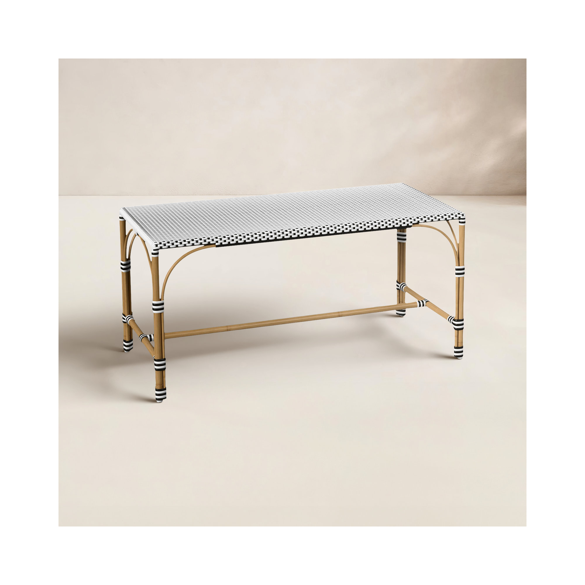  Aluminum Picnic Bench, Black/White