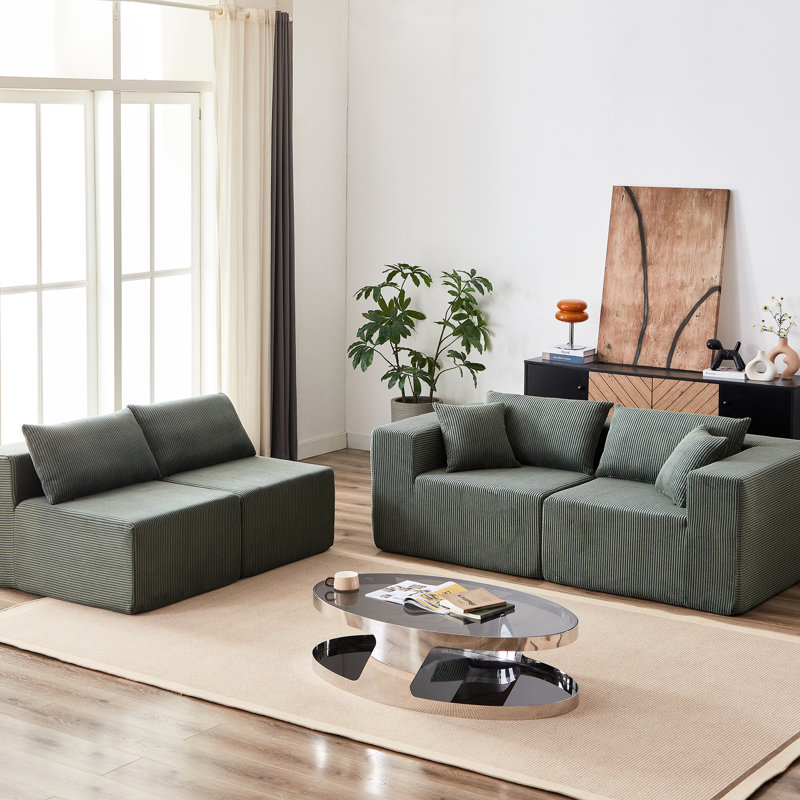Canapé modulaire rembourré Corduroy