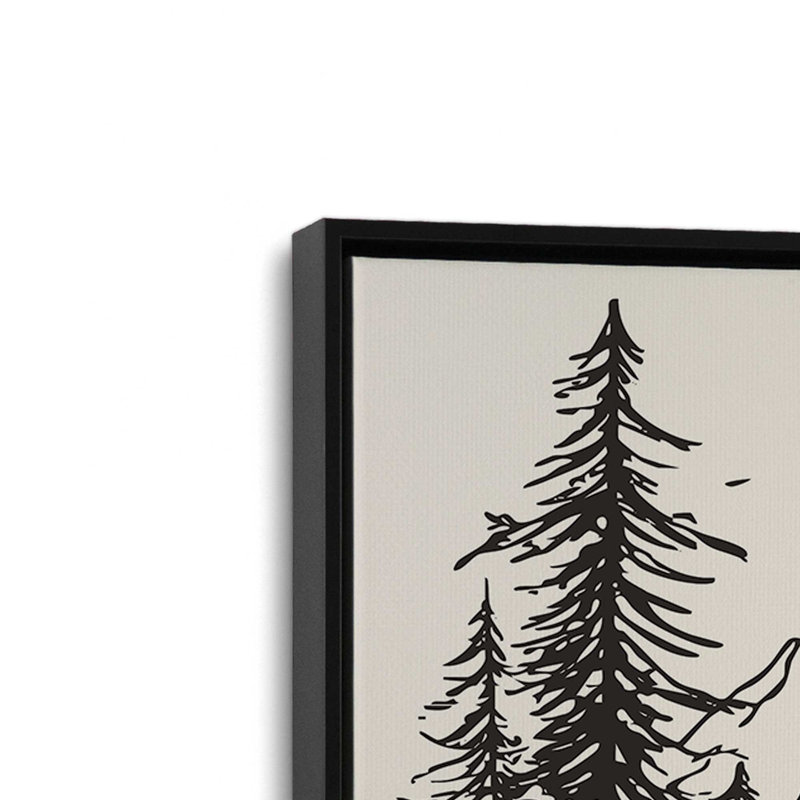 Whispers of Pines v2, ensemble de 2 impressions, Cadre flottant noir satiné, 24 po x 36 po