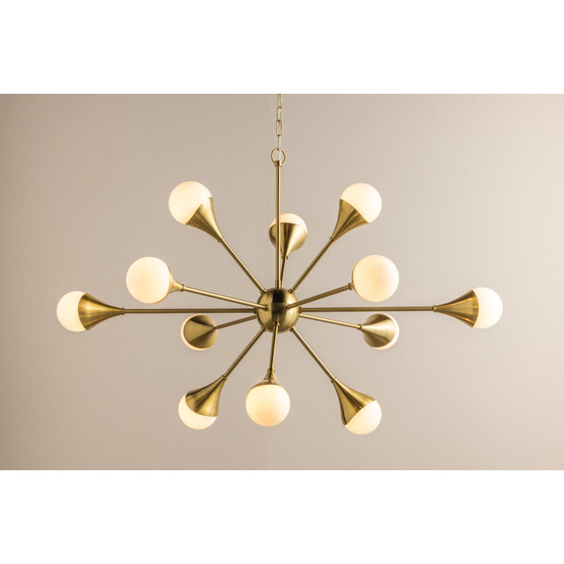 Ariana 12-Light Chandelier, Laiton vieilli