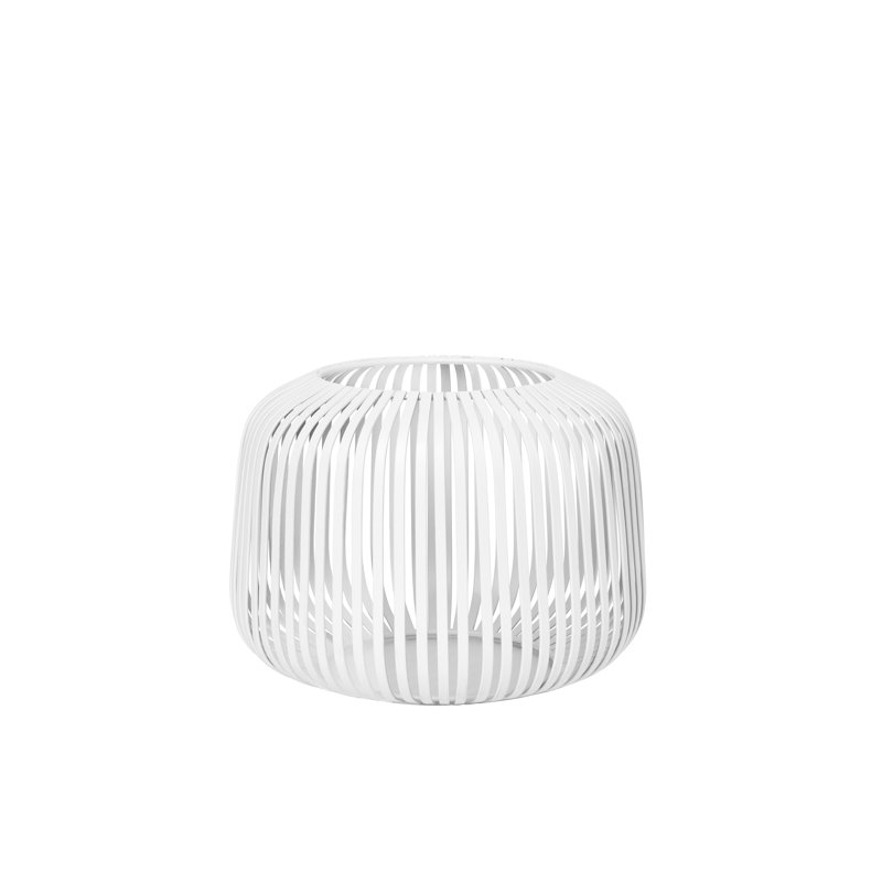 LITO Metal Tabletop Lantern, 4" H x 5.25" W x 5.25" D, White