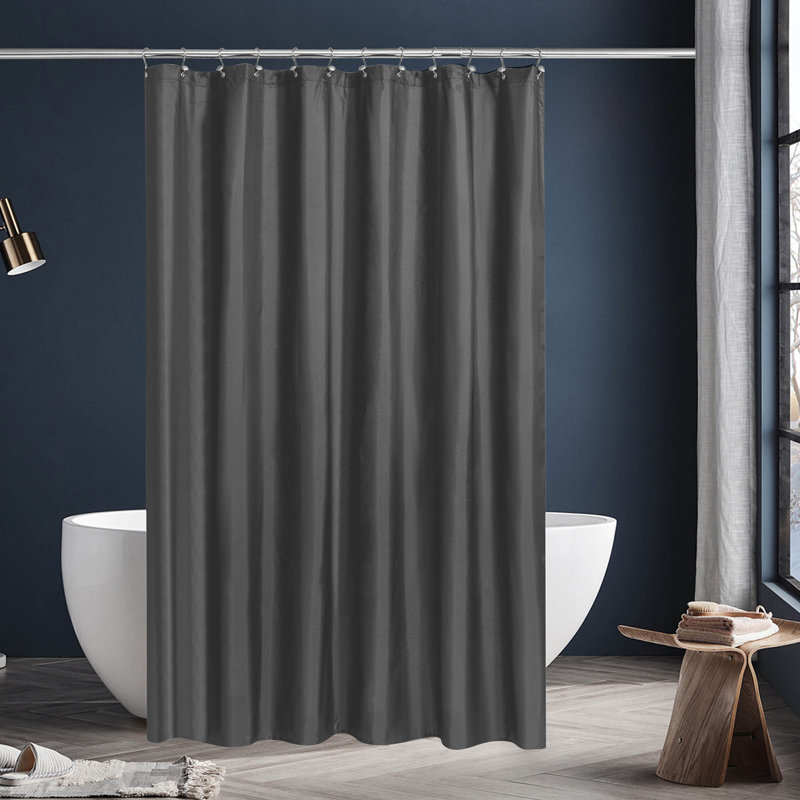 Water Repellent Fabric Solid Colour Shower Curtain, 84" H x 72" W, Stone Grey